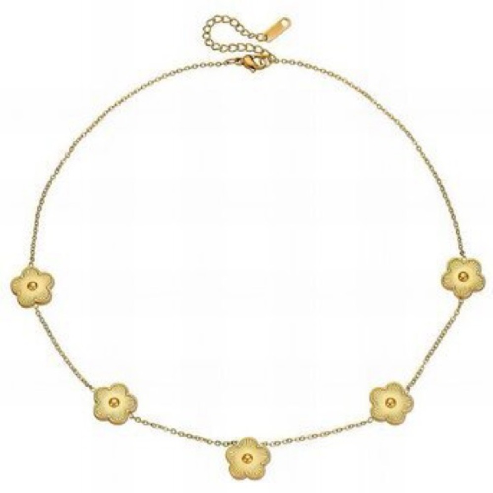 Elegant Gold Flower Necklace 18K gold plated